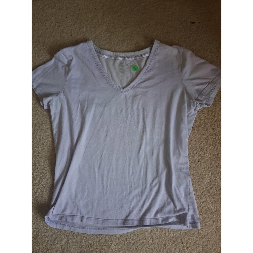 Nautica Jersey Sleep Shirt Light Purple Short Sleeve V-Neck S/P Women